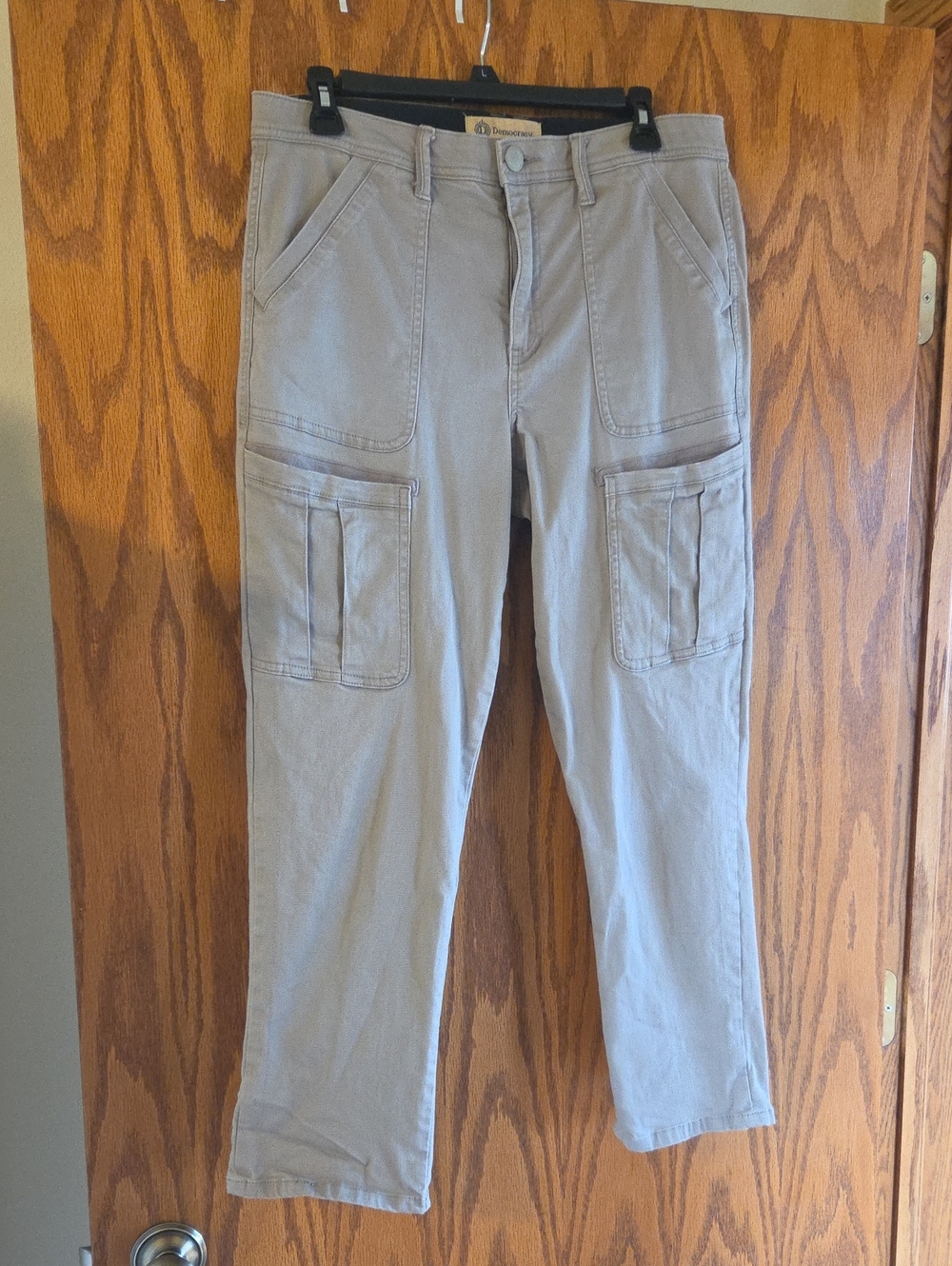 Democracy Women's Light Gray Cargo Pants with Front Utility Pockets